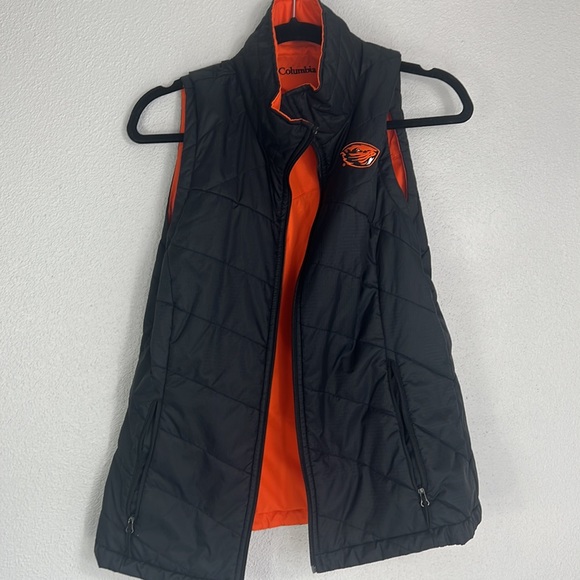 Columbia Men’s Reversible Oregon State OSU Beavers full zip water resistant vest - Picture 6 of 8